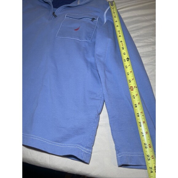 Nautica 1/4 Zip Light Blue Pullover Men's Sz XL - Picture 9 of 10